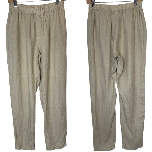 CP Shades 100% Linen Beige Pull On Pants Lagenlook size Medium - Picture 1 of 4